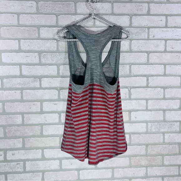 Rag & Bone Knit Raglan Racerback Gray and Orange Striped Tank Top Size S - Picture 5 of 9